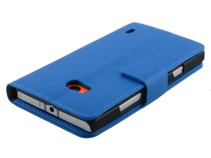 Nokia Lumia 930 Slim Synthetic Leather Wallet Case with Stand - Blue