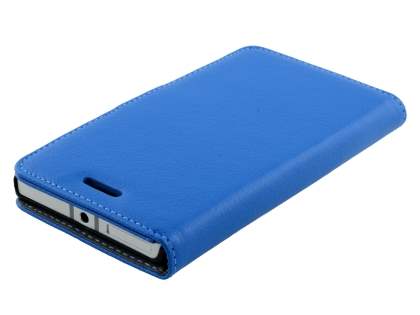 Nokia Lumia 930 Slim Synthetic Leather Wallet Case with Stand - Blue