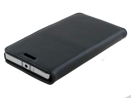 Nokia Lumia 930 Slim Synthetic Leather Wallet Case with Stand - Classic Black