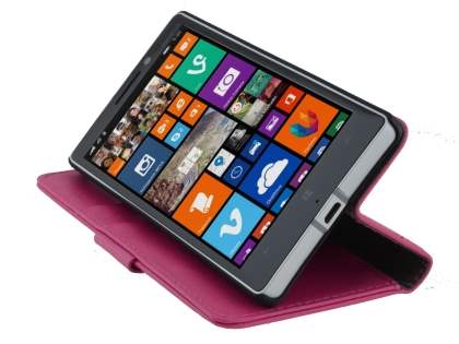 Nokia Lumia 930 Slim Synthetic Leather Wallet Case with Stand - Pink