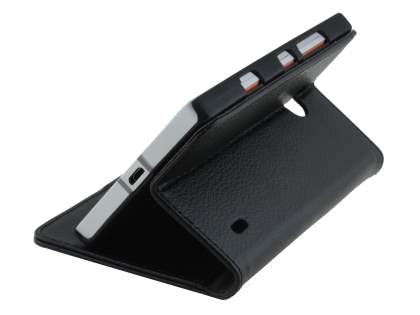Nokia Lumia 930 Slim Synthetic Leather Wallet Case with Stand - Classic Black
