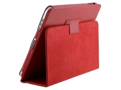 Synthetic Leather Flip Case with Fold-Back Stand for iPad 1st Gen - Red