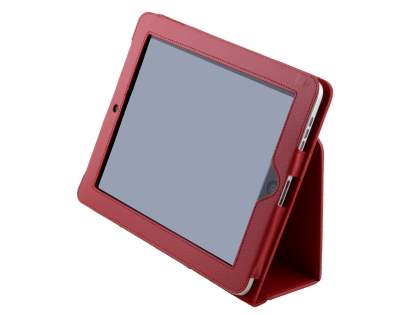Synthetic Leather Flip Case with Fold-Back Stand for iPad 1st Gen - Red
