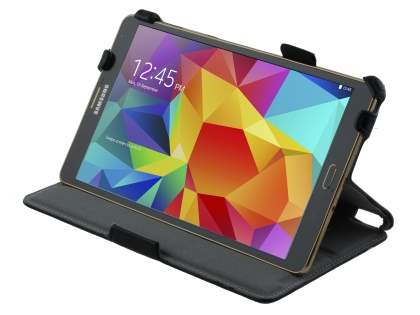 Synthetic Leather Flip Case with Multi-Angle Tilt Stand for Samsung Galaxy Tab S 8.4 - Classic Black