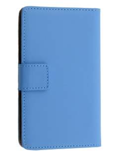 Genuine Leather Wallet Case with Stand for Nokia Lumia 625 - Sky Blue