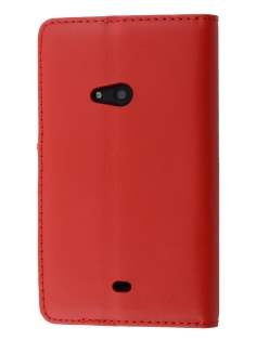 Genuine Leather Wallet Case with Stand for Nokia Lumia 625 - Red Genuine Leather Wallet Case with Stand for Nokia Lumia 625 - Red