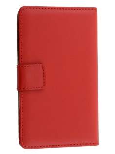 Genuine Leather Wallet Case with Stand for Nokia Lumia 625 - Red