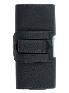 Synthetic Leather Belt Pouch (Bumper Case Compatible) - Classic Black