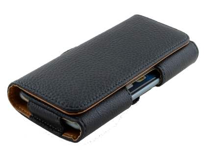 Synthetic Leather Belt Pouch (Bumper Case Compatible) - Classic Black