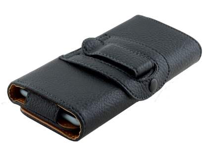 Synthetic Leather Belt Pouch (Bumper Case Compatible) - Classic Black
