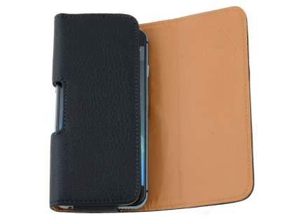 Synthetic Leather Belt Pouch (Bumper Case Compatible) - Classic Black