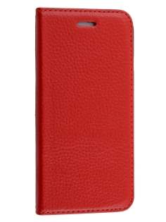 Genuine Textured Leather Wallet Case with Stand for iPhone 6s/6 - Red