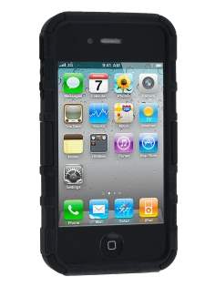 Rugged Case with Holster Belt Clip for iPhone 4/4s - Classic Black