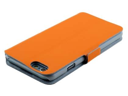 Slim Genuine Leather Portfolio Case with Stand for iPhone 6s/6 - Orange