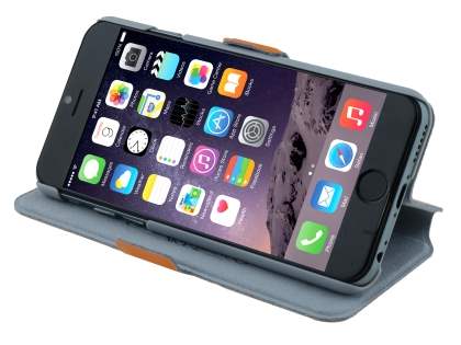 Slim Genuine Leather Portfolio Case with Stand for iPhone 6s/6 - Orange