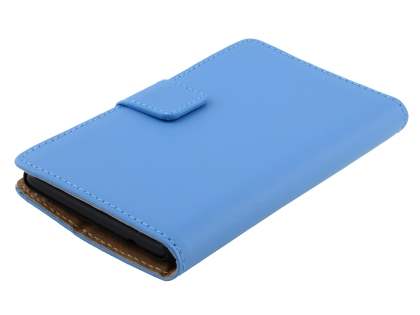 Genuine Leather Wallet Case with Stand for Nokia Lumia 625 - Sky Blue