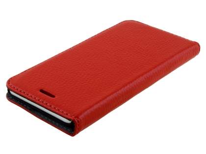 Genuine Textured Leather Wallet Case with Stand for iPhone 6s/6 - Red