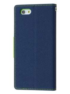 Mercury Goospery Colour Fancy Diary Case with Stand for iPhone 6s/6 - Navy/Lime