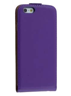 Slim Genuine Leather Flip Case for iPhone 6s/6 - Purple