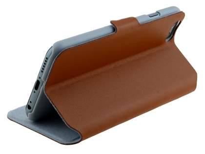 Slim Genuine Leather Portfolio Case with Stand for iPhone 6s Plus/6 Plus - Brown