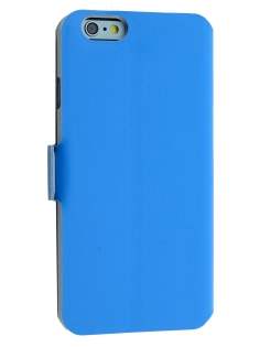 Slim Genuine Leather Portfolio Case with Stand for iPhone 6s Plus/6 Plus - Blue