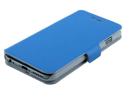 Slim Genuine Leather Portfolio Case with Stand for iPhone 6s Plus/6 Plus - Blue
