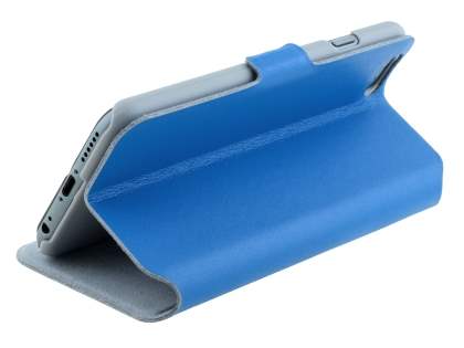 Slim Genuine Leather Portfolio Case with Stand for iPhone 6s Plus/6 Plus - Blue