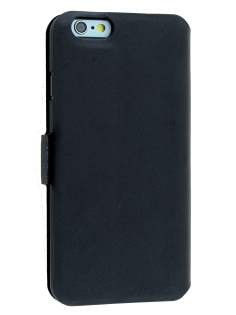 Slim Genuine Leather Portfolio Case with Stand for iPhone 6s Plus/6 Plus - Classic Black