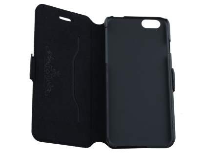 Slim Genuine Leather Portfolio Case with Stand for iPhone 6s Plus/6 Plus - Classic Black