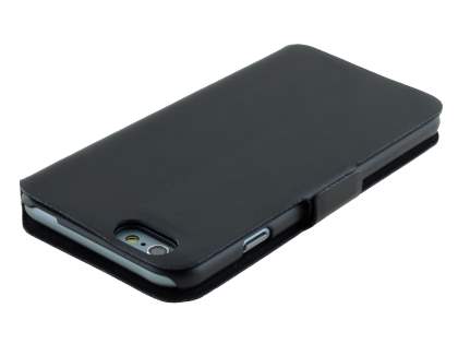 Slim Genuine Leather Portfolio Case with Stand for iPhone 6s Plus/6 Plus - Classic Black
