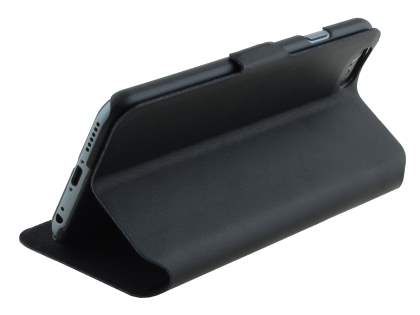 Slim Genuine Leather Portfolio Case with Stand for iPhone 6s Plus/6 Plus - Classic Black