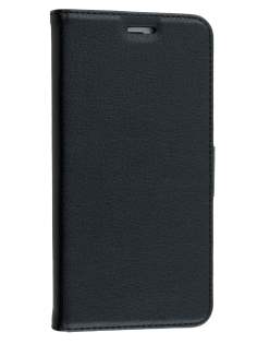 Synthetic Leather Wallet Case with Stand for iPhone 6s Plus/6 Plus - Classic Black