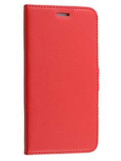 Synthetic Leather Wallet Case with Stand for iPhone 6s Plus/6 Plus - Red