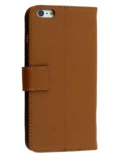 Synthetic Leather Wallet Case with Stand for iPhone 6s Plus/6 Plus - Brown