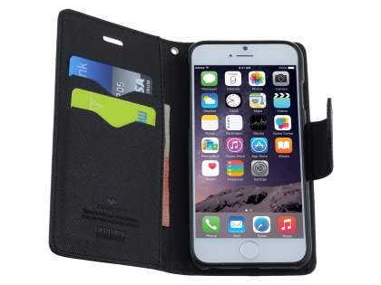 Mercury Goospery Colour Fancy Diary Case with Stand for iPhone 6s Plus/6 Plus - Classic Black