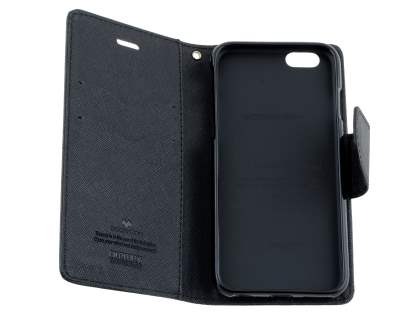 Mercury Goospery Colour Fancy Diary Case with Stand for iPhone 6s Plus/6 Plus - Classic Black