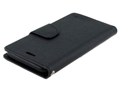Mercury Goospery Colour Fancy Diary Case with Stand for iPhone 6s Plus/6 Plus - Classic Black
