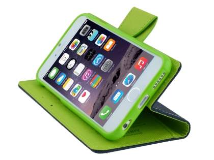 Mercury Goospery Colour Fancy Diary Case with Stand for iPhone 6s/6 - Navy/Lime