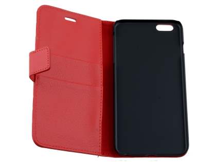 Synthetic Leather Wallet Case with Stand for iPhone 6s Plus/6 Plus - Red