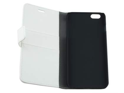 Synthetic Leather Wallet Case with Stand for iPhone 6s Plus/6 Plus - Pearl White