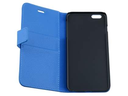 Synthetic Leather Wallet Case with Stand for iPhone 6s Plus/6 Plus - Blue