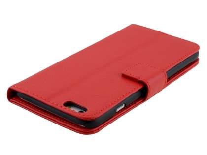 Synthetic Leather Wallet Case with Stand for iPhone 6s Plus/6 Plus - Red