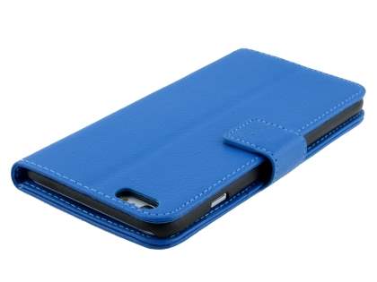 Synthetic Leather Wallet Case with Stand for iPhone 6s Plus/6 Plus - Blue