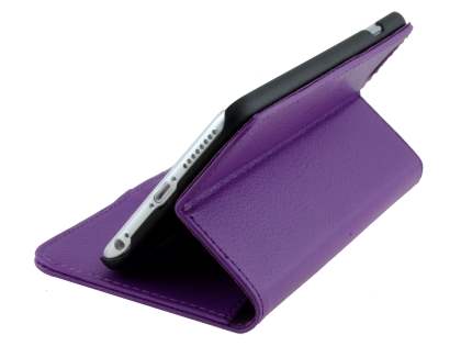 Synthetic Leather Wallet Case with Stand for iPhone 6s Plus/6 Plus - Purple