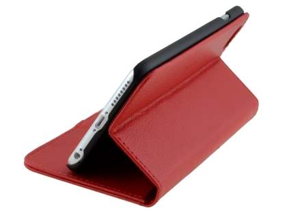 Synthetic Leather Wallet Case with Stand for iPhone 6s Plus/6 Plus - Red