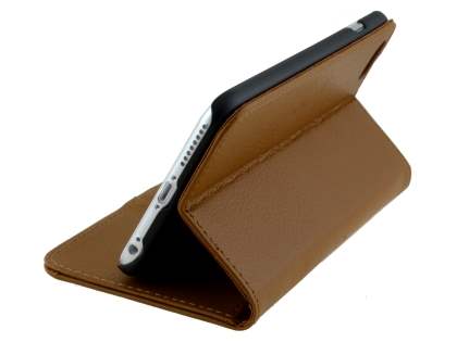Synthetic Leather Wallet Case with Stand for iPhone 6s Plus/6 Plus - Brown