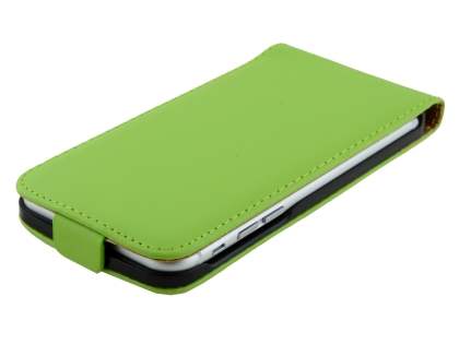 Slim Genuine Leather Flip Case for iPhone 6s Plus/6 Plus - Lime