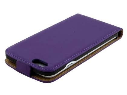 Slim Genuine Leather Flip Case for iPhone 6s Plus/6 Plus - Purple