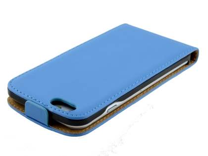 Slim Genuine Leather Flip Case for iPhone 6s/6 - Sky Blue