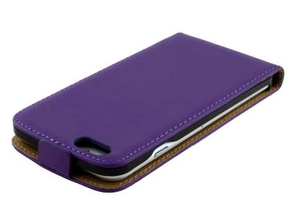 Slim Genuine Leather Flip Case for iPhone 6s/6 - Purple
